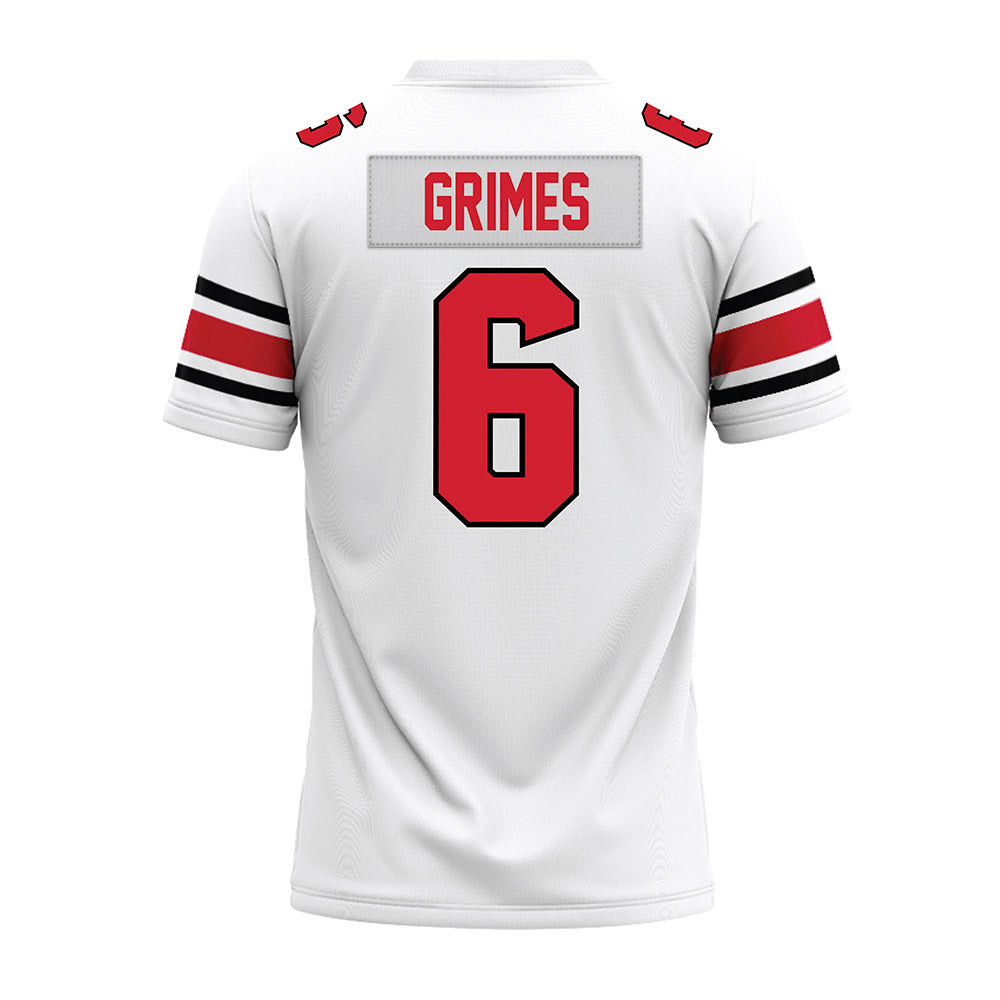 NC State - NCAA Football : Wesley Grimes - White Premium Football Jersey-1