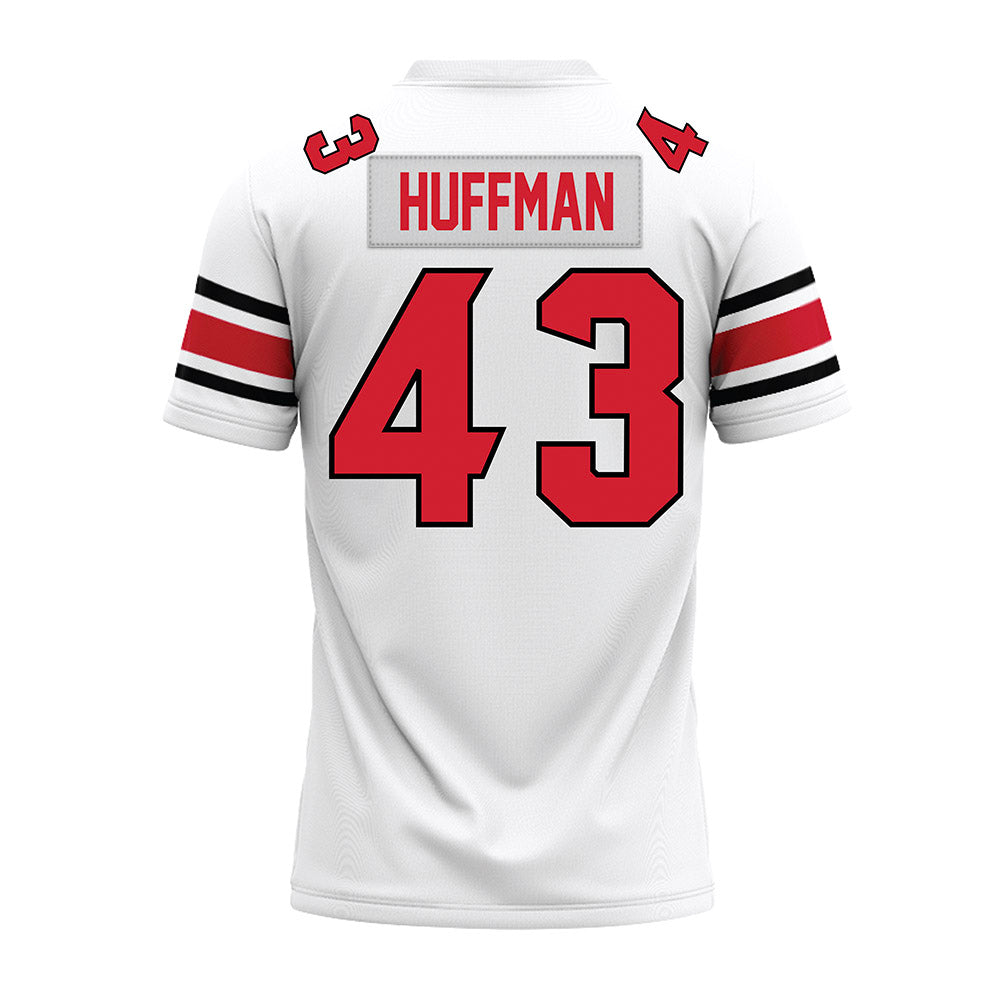 NC State - NCAA Football : Nathan Huffman - White Premium Football Jersey-1