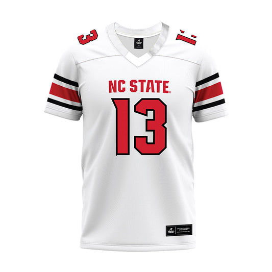 NC State - NCAA Football : Travali Price - White Premium Football Jersey-0