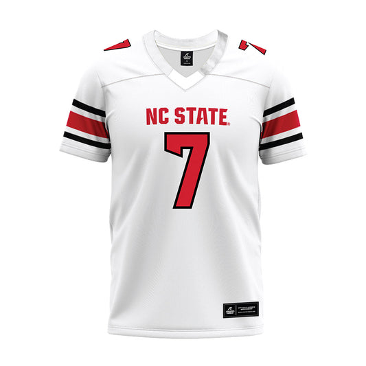 NC State - NCAA Football : Jordan Waters - White Premium Football Jersey-0