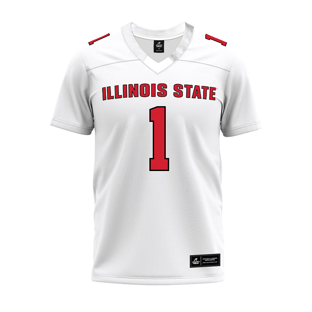 Illinois State - NCAA Football : Shadwel Nkuba II - White Premium Football Jersey-0