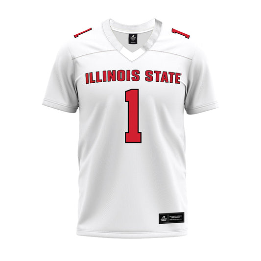 Illinois State - NCAA Football : Shadwel Nkuba II - White Premium Football Jersey-0