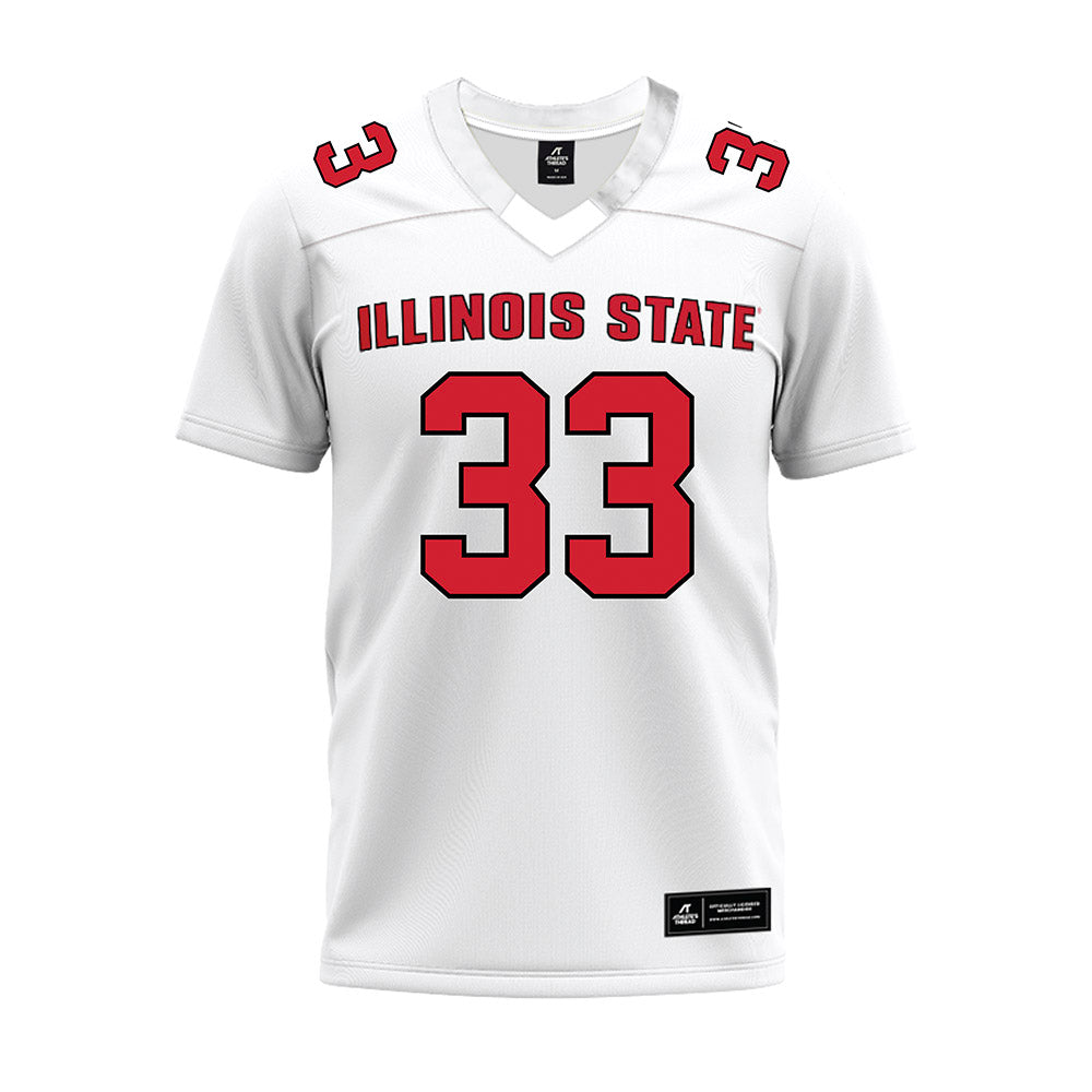 Illinois State - NCAA Football : Connor Leyden - White Premium Football Jersey