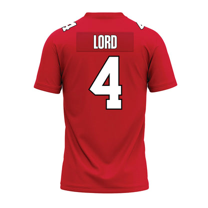 Illinois State - NCAA Football : Dylan Lord - Red Premium Football Jersey-1