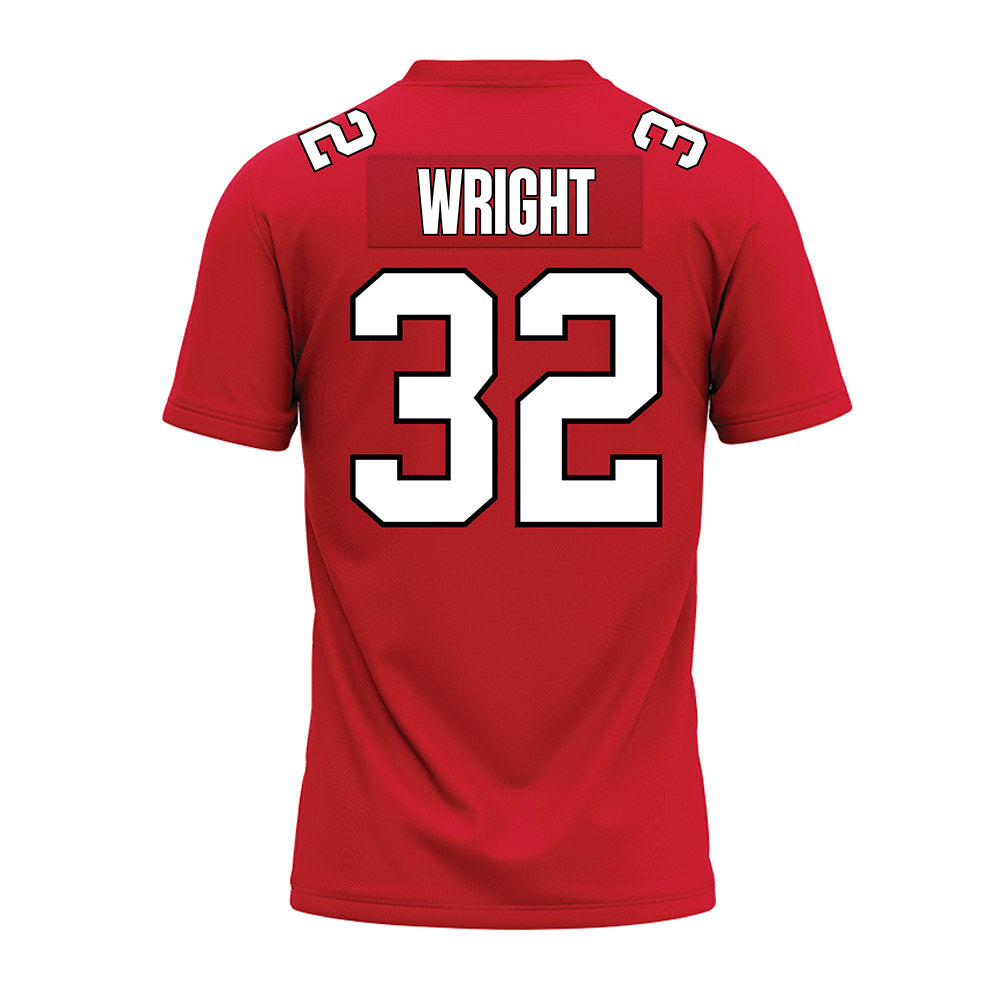 Illinois State - NCAA Football : Wenkers Wright - Red Premium Football Jersey