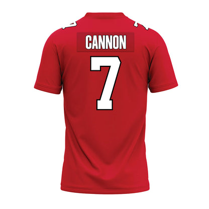 Illinois State - NCAA Football : Mark Cannon - Red Premium Football Jersey