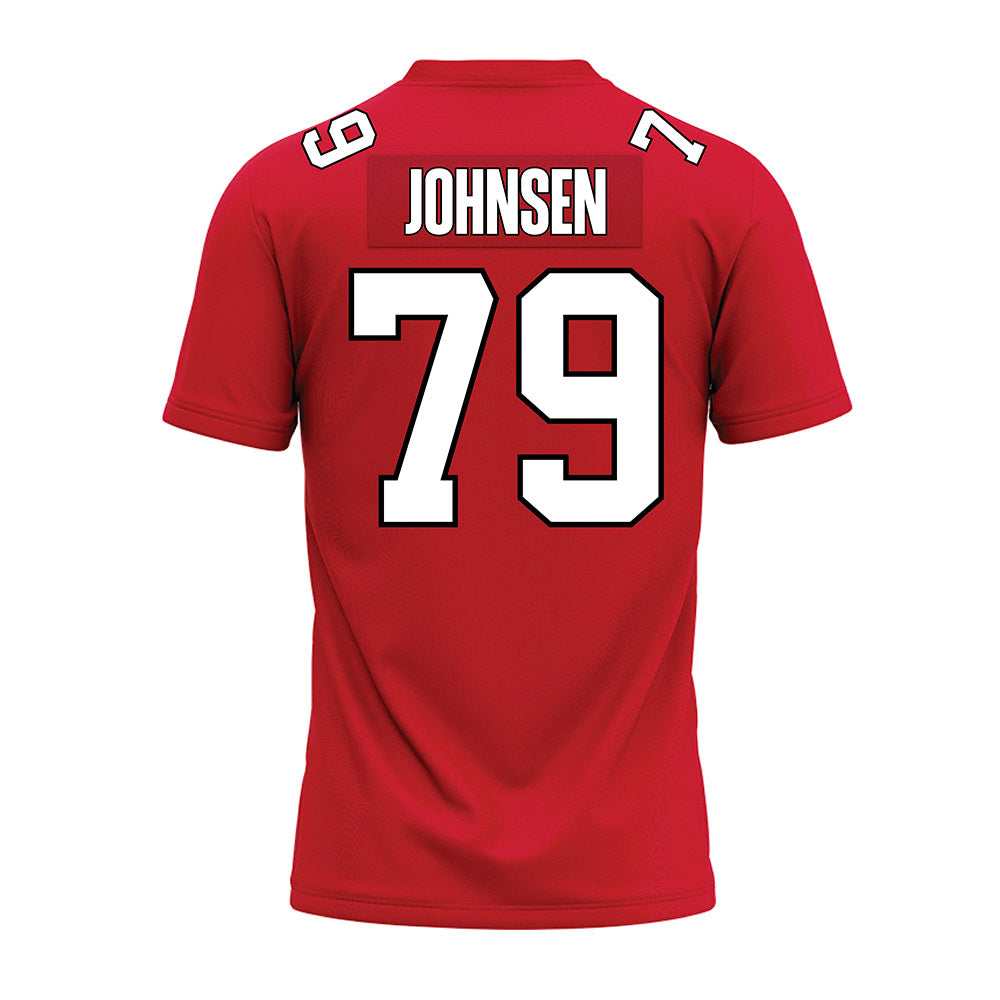 Illinois State - NCAA Football : Luke Johnsen - Red Premium Football Jersey-1