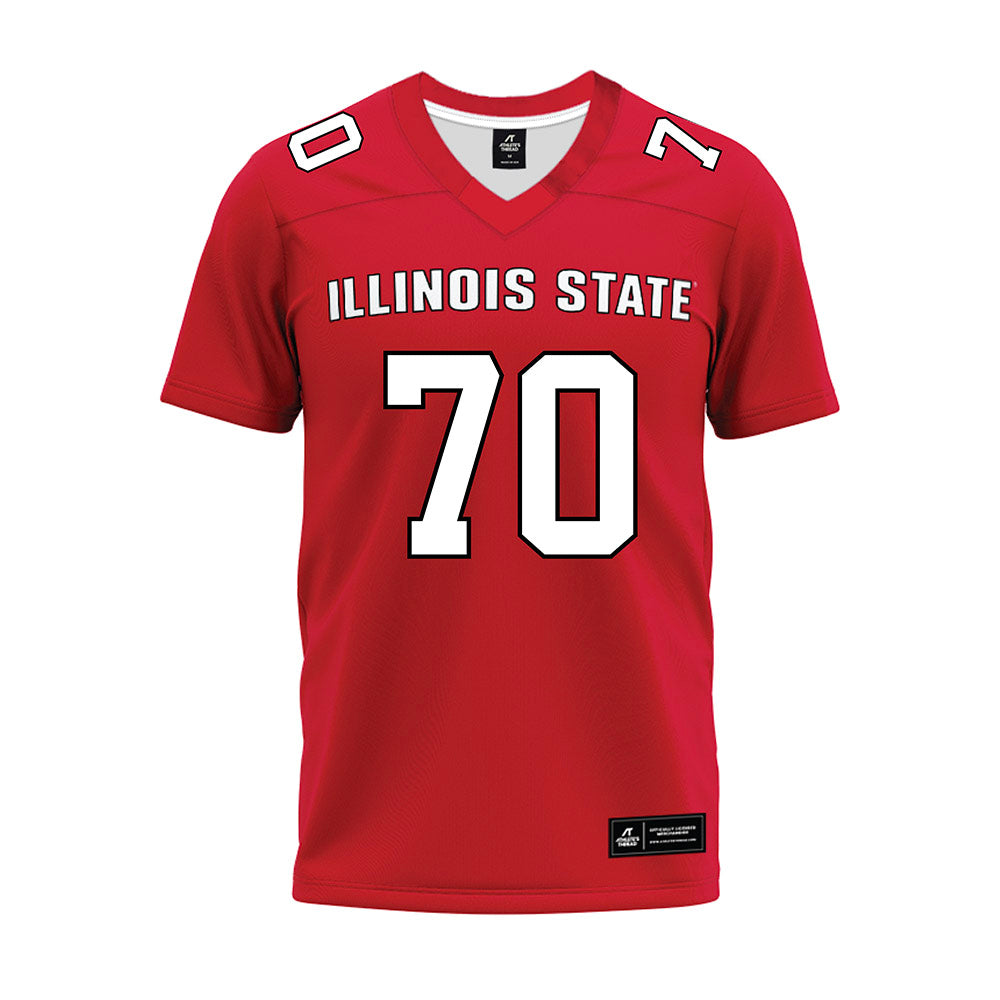 Illinois State - NCAA Football : Logan Brasfield - Red Premium Football Jersey-0