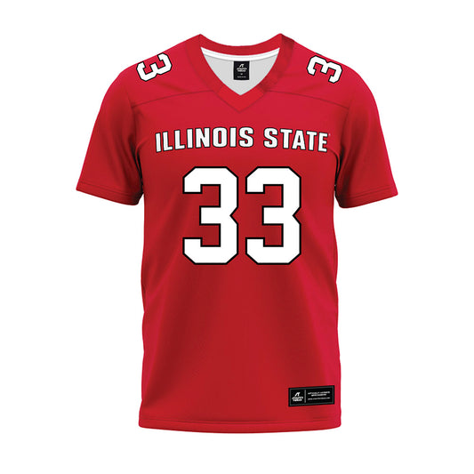 Illinois State - NCAA Football : Connor Leyden - Red Premium Football Jersey