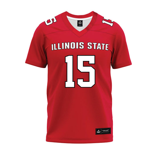 Illinois State - NCAA Football : Rylan Crawford - Red Premium Football Jersey