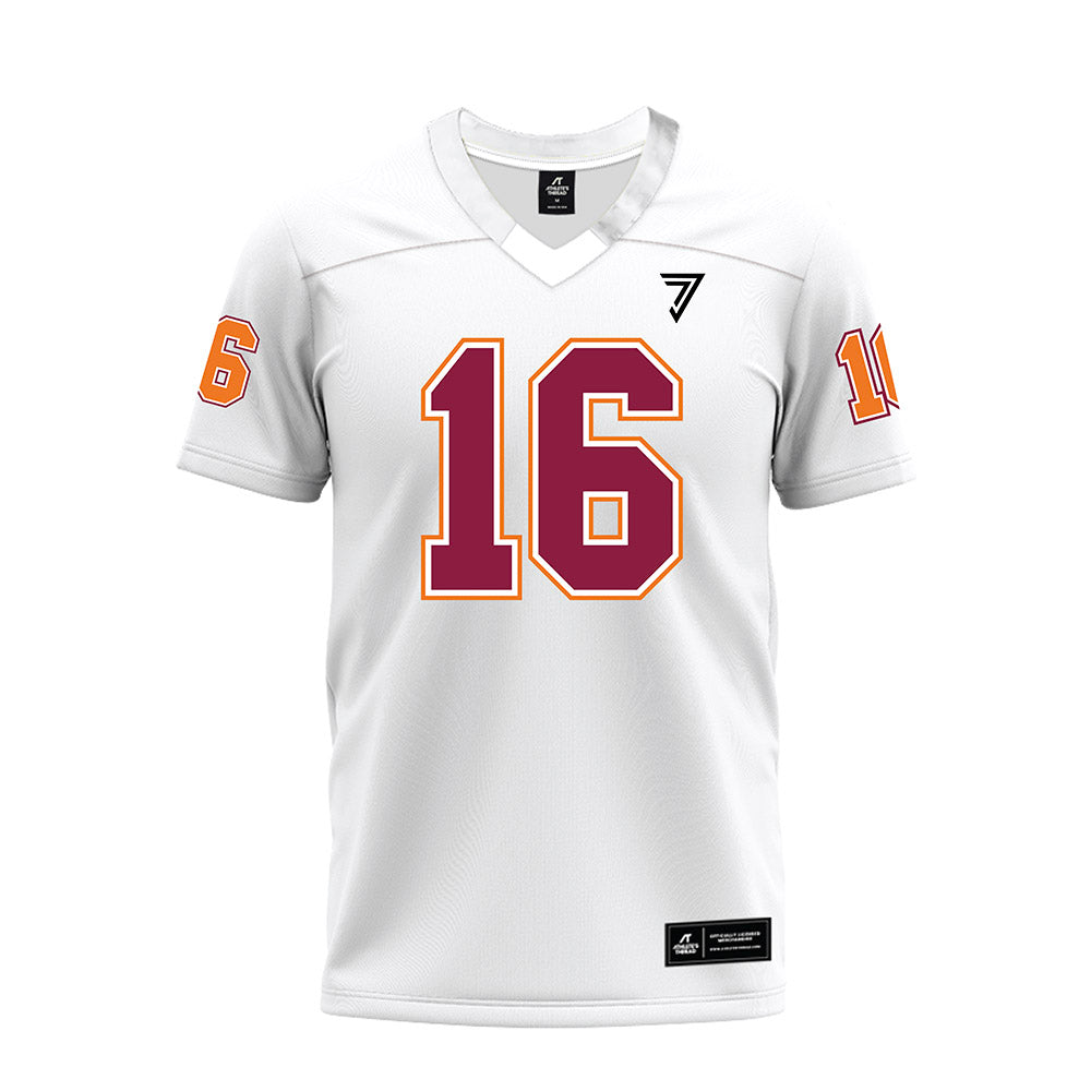 Virginia Tech - NCAA Football : Noah Chambers - White Premium Football Jersey-0