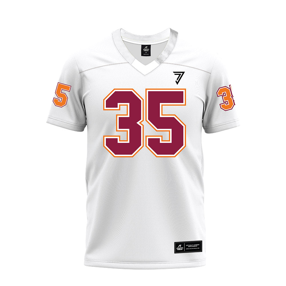 Virginia Tech - NCAA Football : John Buetow - White Premium Football Jersey-0