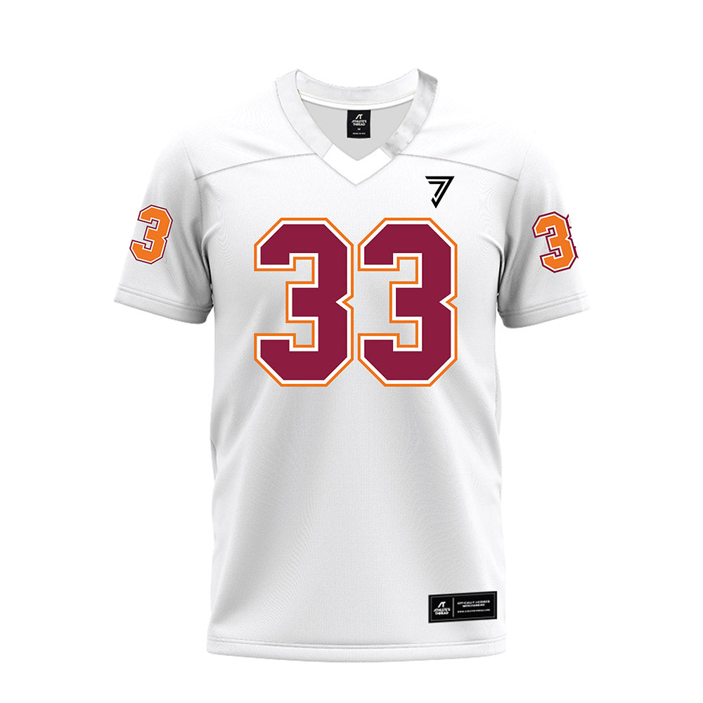 Virginia Tech - NCAA Football : Ben Bell - White Premium Football Jersey-0