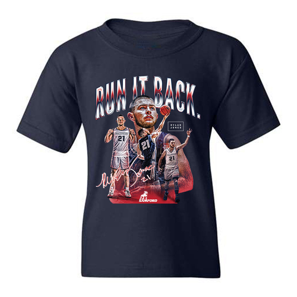 Samford - NCAA Men's Basketball : Rylan Jones - Player Collage Youth T-Shirt