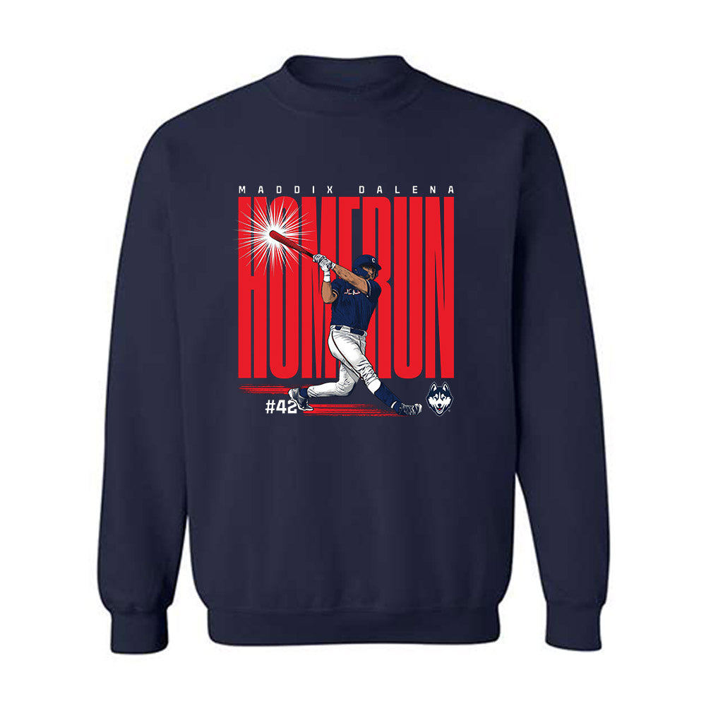 UConn - NCAA Baseball : Maddix Dalena - Crewneck Sweatshirt Individual Caricature