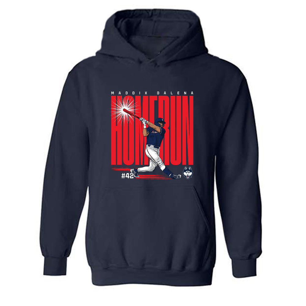 UConn - NCAA Baseball : Maddix Dalena - Hooded Sweatshirt Individual Caricature