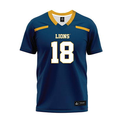 Texas A&M Commerce - NCAA Football : Christian Jourdain - Navy Premium Football Jersey-0