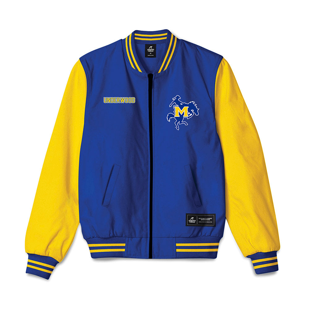 McNeese State - NCAA Women's Track & Field : Brianna Underwood - Bomber Jacket-0