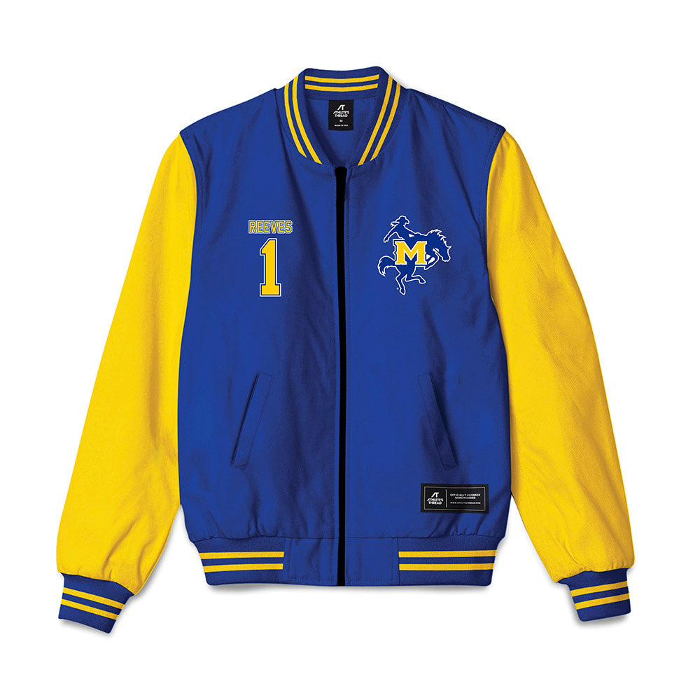 McNeese State - NCAA Women's Basketball : Azjah Reeves - Bomber Jacket-0