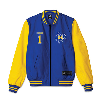 McNeese State - NCAA Women's Basketball : Azjah Reeves - Bomber Jacket-0