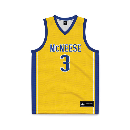 McNeese State - NCAA Women's Basketball : Allasia Washington - Yellow Basketball Jersey-0
