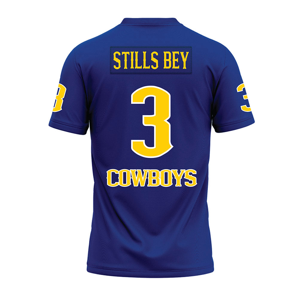 McNeese State - NCAA Football : Safir Stills Bey - Blue Premium Football Jersey-1