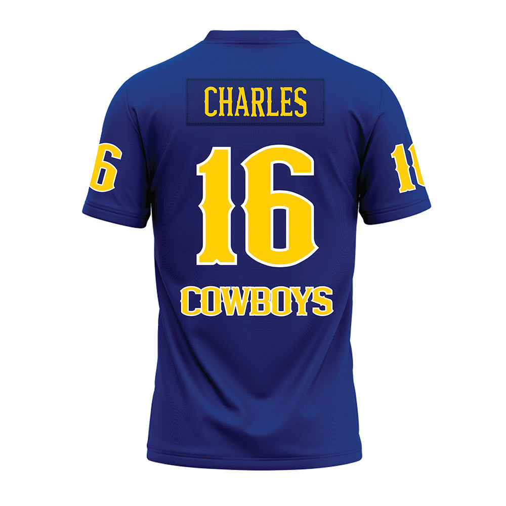 McNeese State - NCAA Football : Cohen Charles - Blue Premium Football Jersey-1