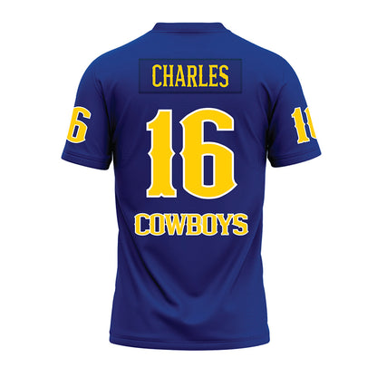 McNeese State - NCAA Football : Cohen Charles - Blue Premium Football Jersey-1