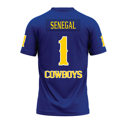McNeese State - NCAA Football : Kameran Senegal - Blue Premium Football Jersey-1