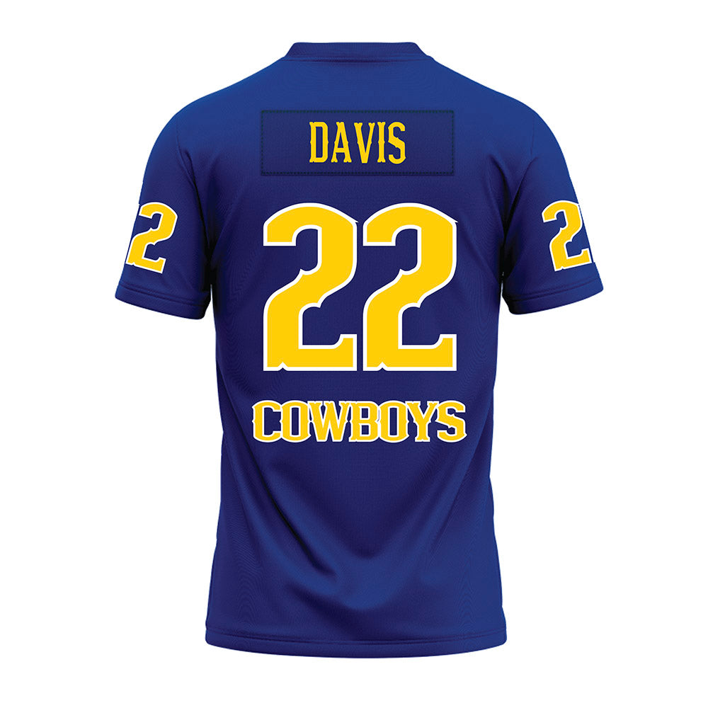 McNeese State - NCAA Football : Marquez Davis - Blue Premium Football Jersey-1