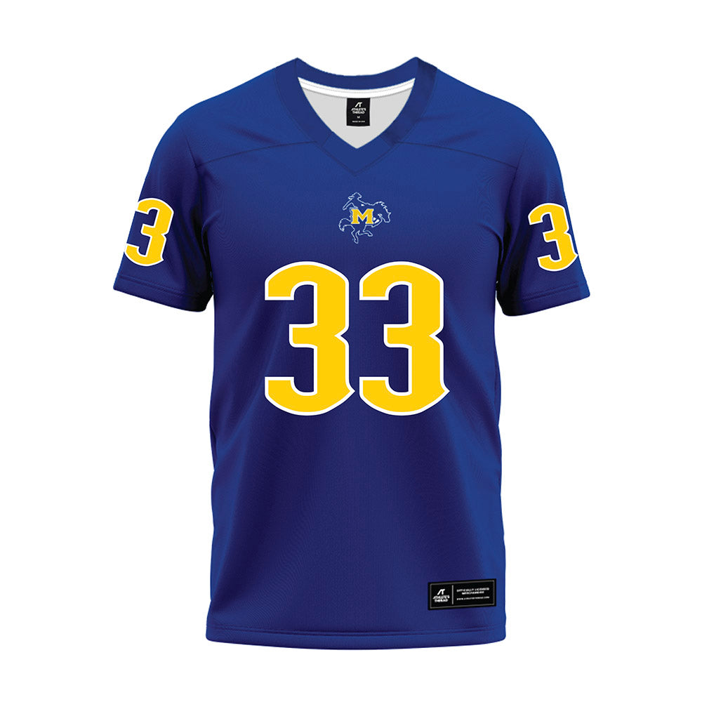 McNeese State - NCAA Football : Sandy Lewis - Blue Premium Football Jersey-0