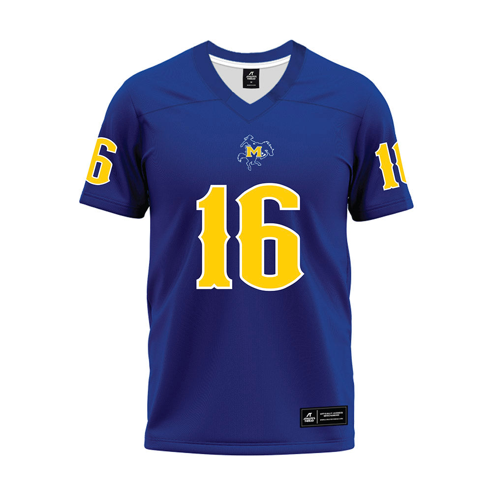 McNeese State - NCAA Football : Cohen Charles - Blue Premium Football Jersey-0