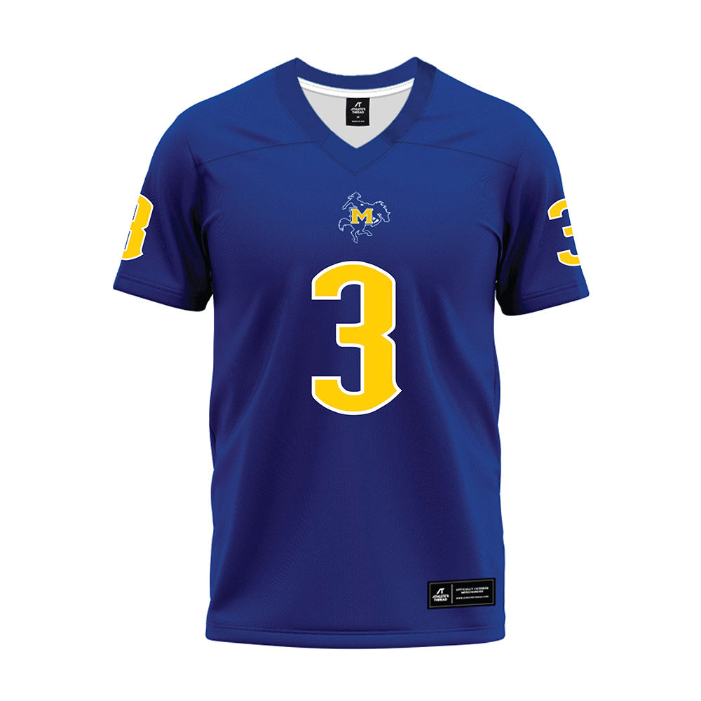 McNeese State - NCAA Football : Safir Stills Bey - Blue Premium Football Jersey-0