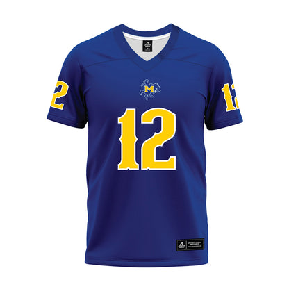 McNeese State - NCAA Football : Brandon Jones - Blue Premium Football Jersey-0