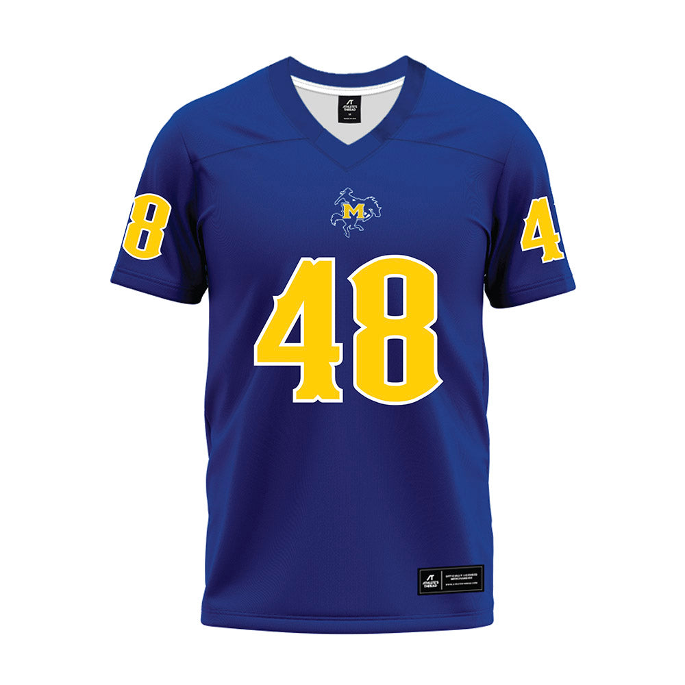 McNeese State - NCAA Football : Trent Baker - Blue Premium Football Jersey-0