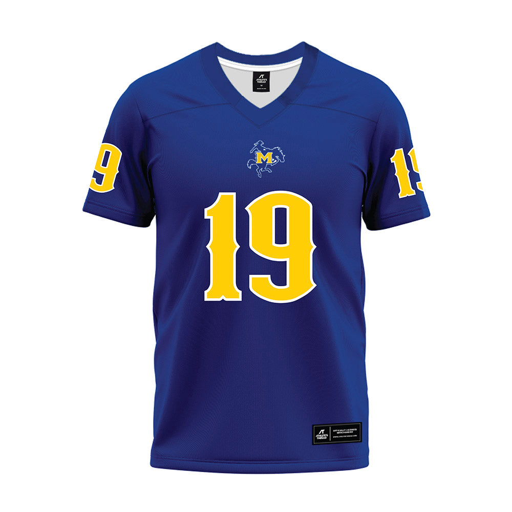 McNeese State - NCAA Football : Devin Lippold - Blue Premium Football Jersey-0