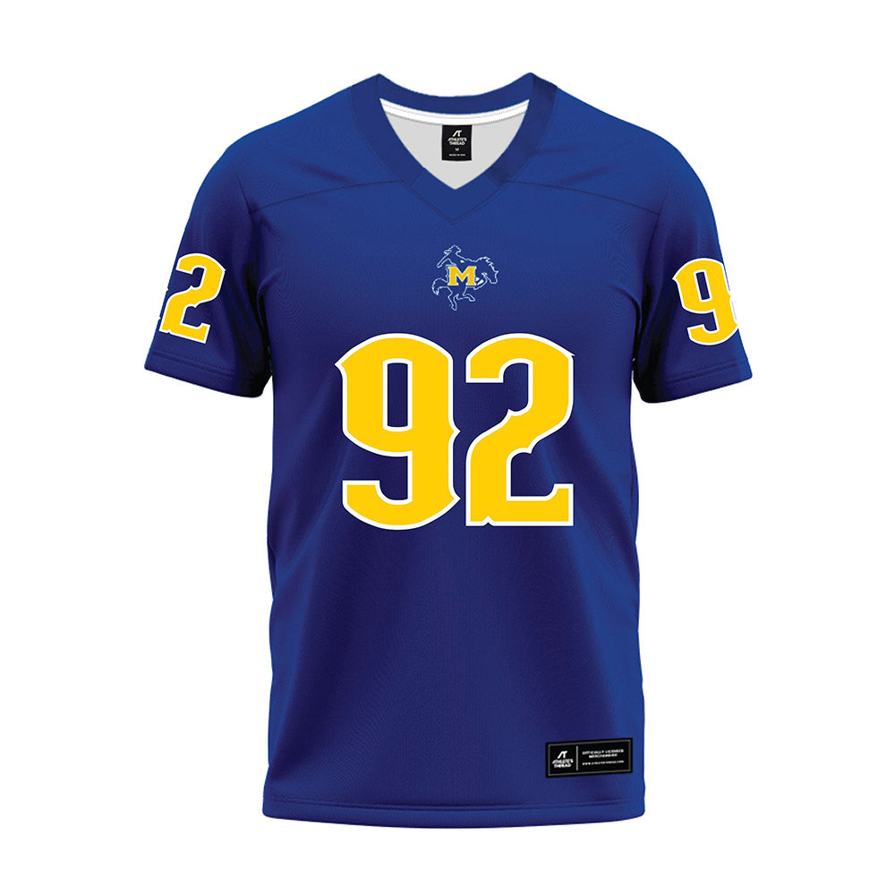 McNeese State - NCAA Football : Carlos Sanders - Blue Premium Football Jersey-0