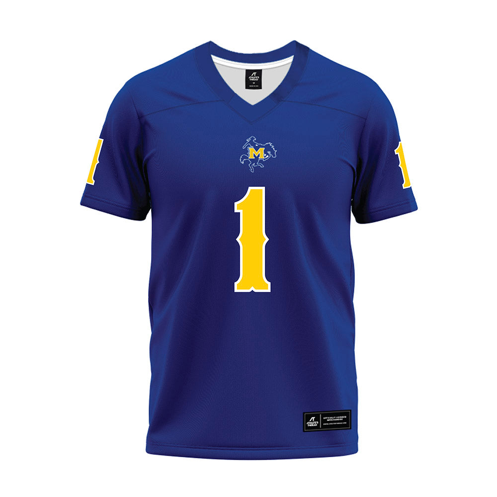 McNeese State - NCAA Football : Kameran Senegal - Blue Premium Football Jersey-0