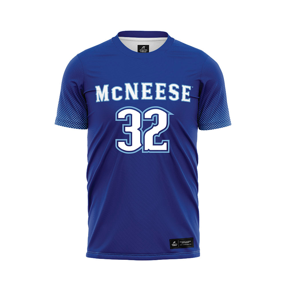 McNeese State - NCAA Women's Soccer : Rhiannon Maynes-Tourond - Blue Soccer Jersey-0