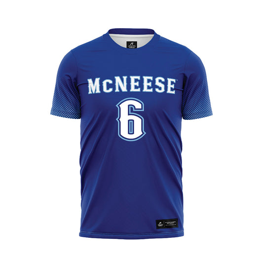 McNeese State - NCAA Women's Soccer : Riley Hicock - Blue Soccer Jersey-0