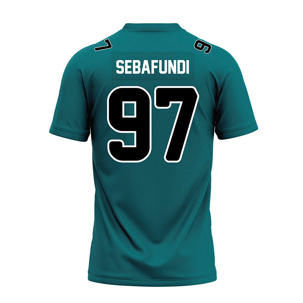 Coastal Carolina - NCAA Football : Emile Sebafundi - Teal Premium Football Jersey-1