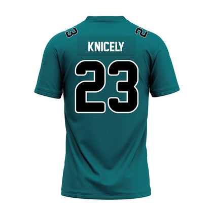 Coastal Carolina - NCAA Football : Dom Knicely - Teal Premium Football Jersey-1