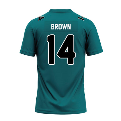 Coastal Carolina - NCAA Football : Jared Brown - Teal Premium Football Jersey