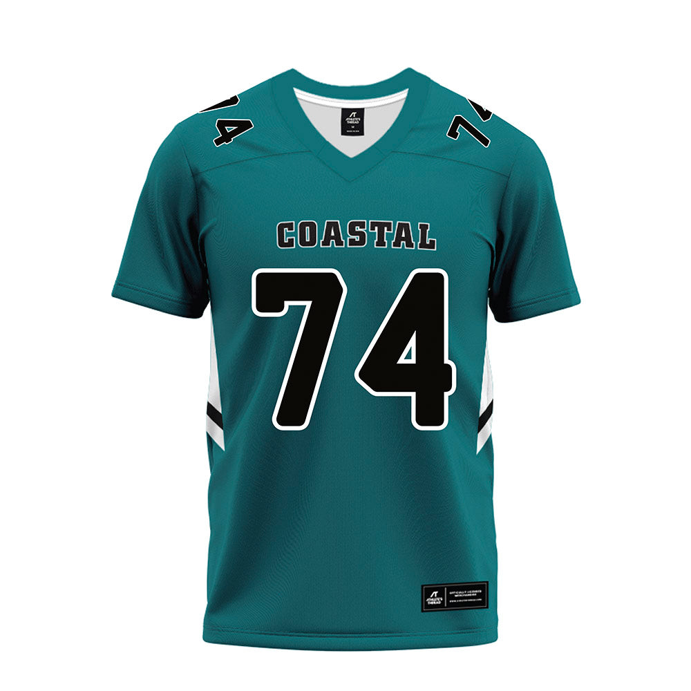 Coastal Carolina - NCAA Football : Desmond Jackson - Teal Premium Football Jersey-0