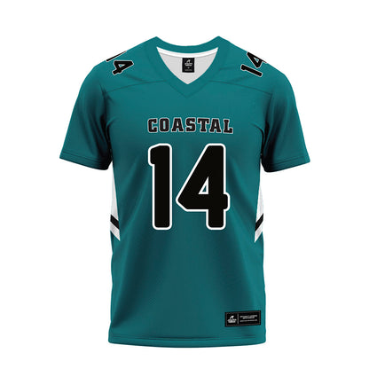 Coastal Carolina - NCAA Football : Jared Brown - Teal Premium Football Jersey