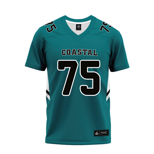 Coastal Carolina - NCAA Football : Michael Cogoni - Teal Premium Football Jersey-0