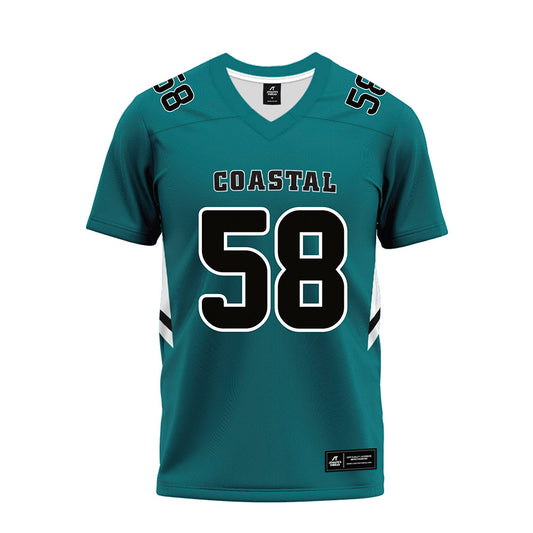 Coastal Carolina - NCAA Football : Sam Ross - Teal Premium Football Jersey-0