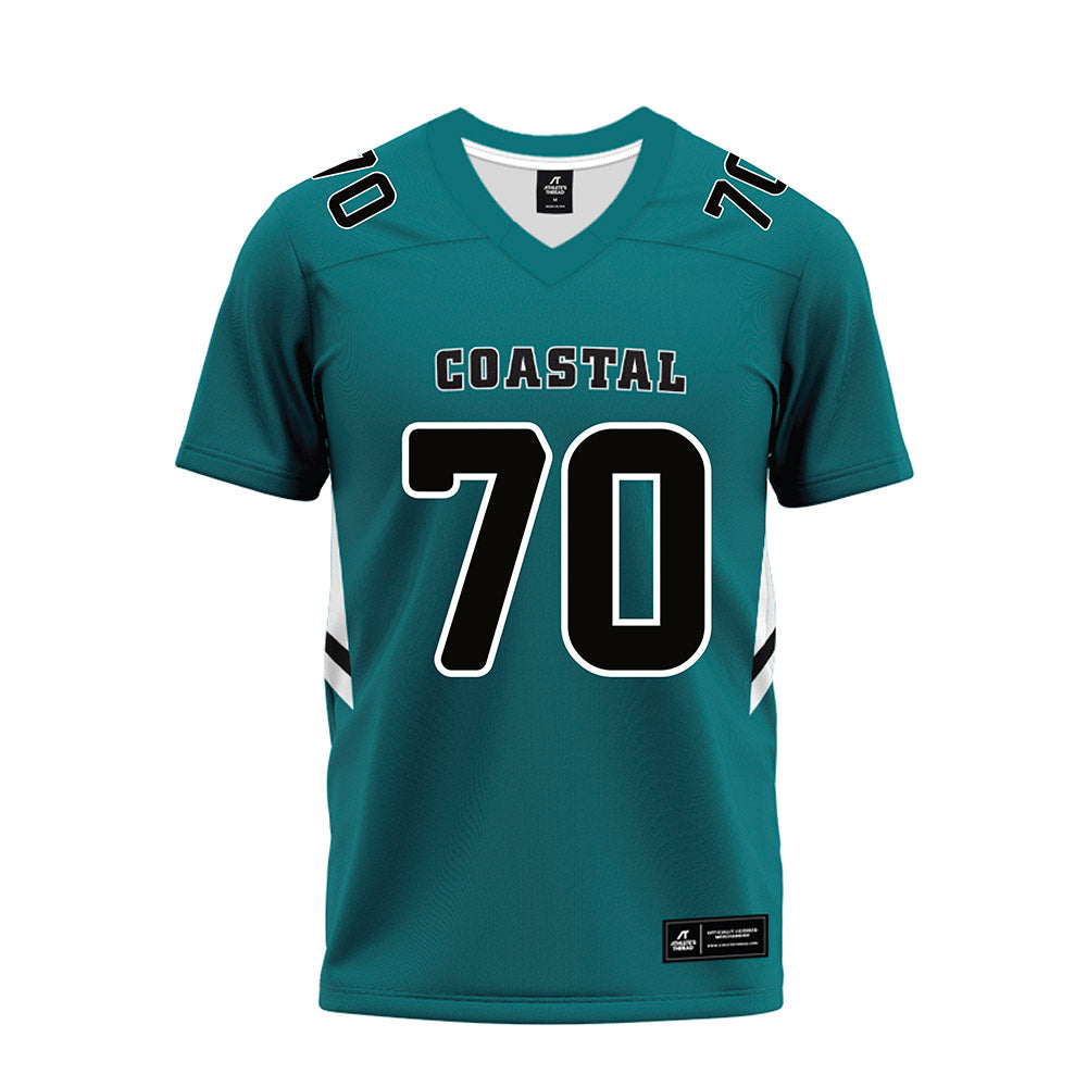 Coastal Carolina - NCAA Football : Daniel Jones - Teal Premium Football Jersey-0