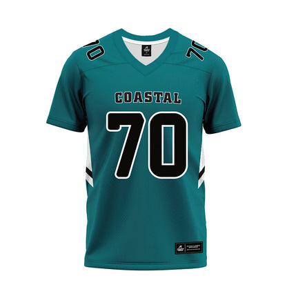 Coastal Carolina - NCAA Football : Daniel Jones - Teal Premium Football Jersey-0