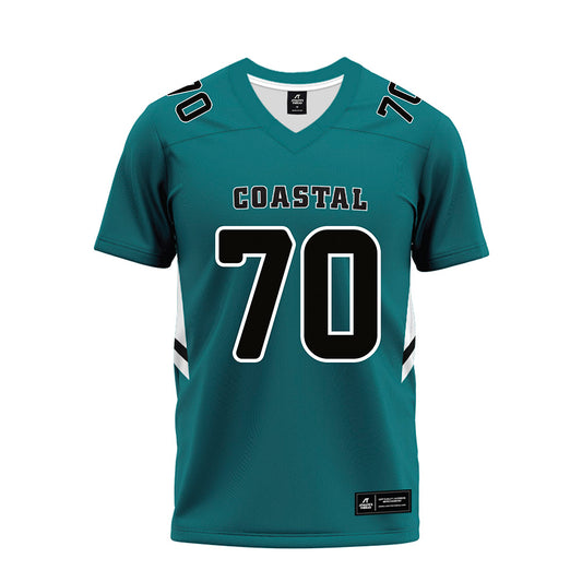 Coastal Carolina - NCAA Football : Daniel Jones - Teal Premium Football Jersey-0